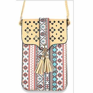Cute Tribal Print Cellphone Crossbody Bag